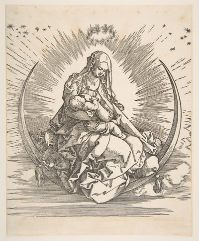De Madonna op de maansikkel, frontispice voor Het leven van de Maagd door Albrecht Dürer