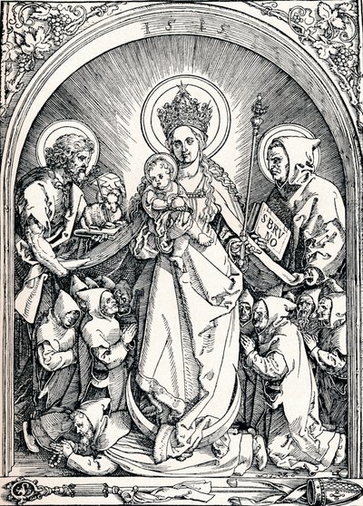 De Madonna met de Kartuizer Monniken, Johannes de Doper en Sint Bruno, 1515 door Albrecht Dürer