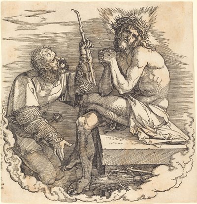 De Man van Smarten bespot door een soldaat door Albrecht Dürer