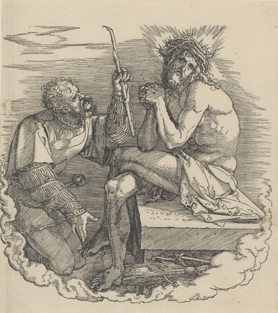 De Man van Smarten bespot door een Soldaat, Frontispice van de Grote Passie door Albrecht Dürer