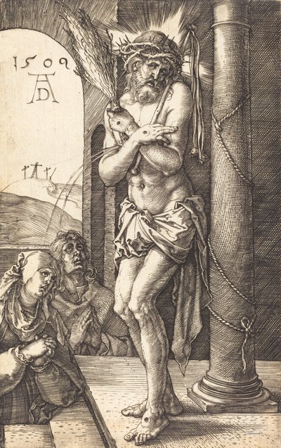 De Man van Smarten Staand bij de Zuil, 1509 door Albrecht Dürer