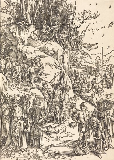 Het martelaarschap van de tienduizend door Albrecht Dürer