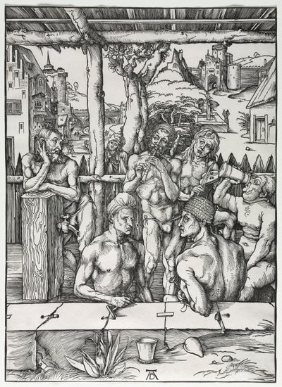 Het mannenbadhuis, ca. 1496-1497 door Albrecht Dürer