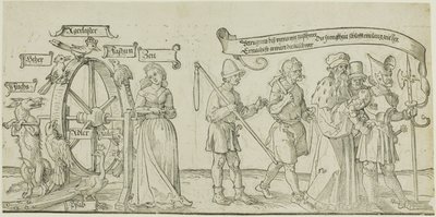 Het Michelfeldt-tapijt (Allegorie op sociale onrechtvaardigheid), eerste deel van drie door Albrecht Dürer