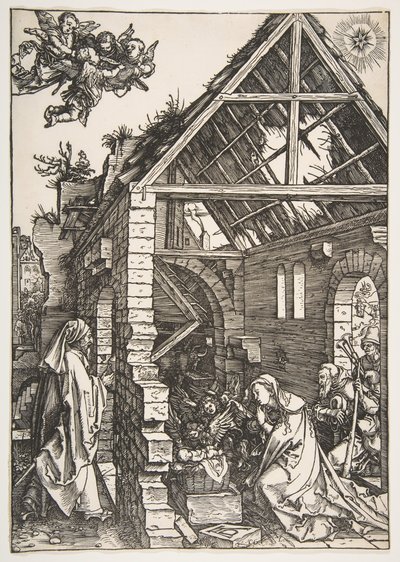 De Geboorte, uit Het Leven van de Maagd, 1502-3 door Albrecht Dürer