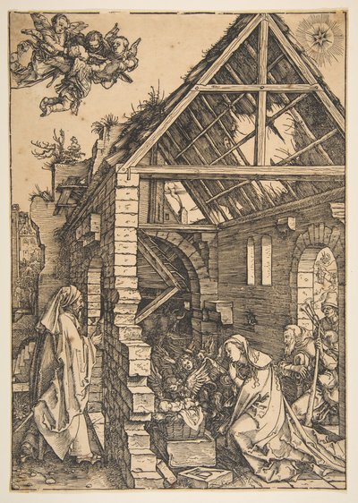 De Geboorte, uit Het Leven van de Maagd door Albrecht Dürer