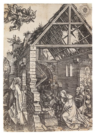 De geboorte van Christus, uit de serie Het leven van de Maagd, ca. 1503 door Albrecht Dürer