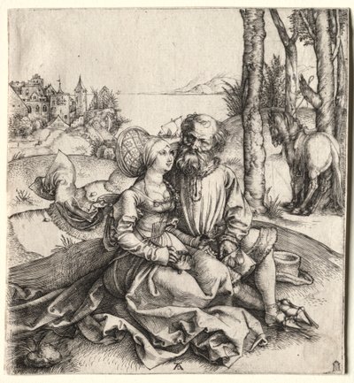 Het Aanbod van Liefde (of het Slecht Gekoppelde Paar) door Albrecht Dürer