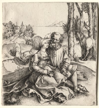 Het Aanbod van Liefde of het Slecht Gekoppelde Paar door Albrecht Dürer