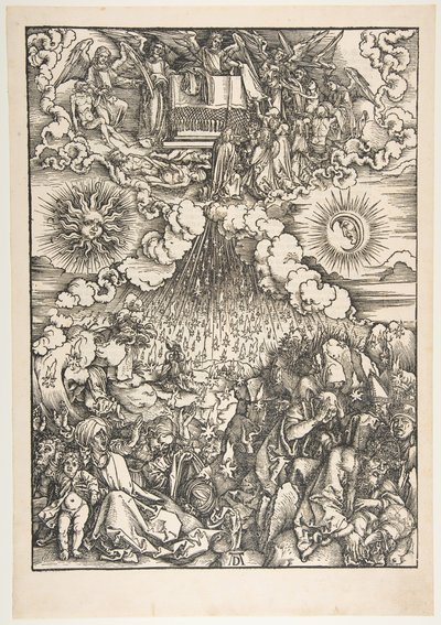 Het openen van het vijfde en zesde zegel, uit de Apocalyps door Albrecht Dürer