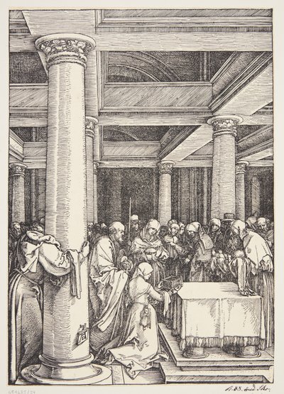 De presentatie in de tempel door Albrecht Dürer