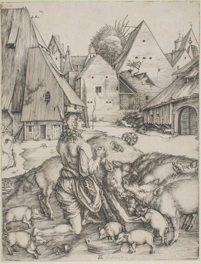 De Verloren Zoon Tussen de Varkens door Albrecht Dürer