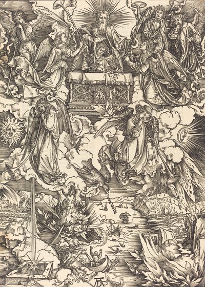 De zeven engelen met de trompetten, waarschijnlijk ca. 1496-1498 door Albrecht Dürer
