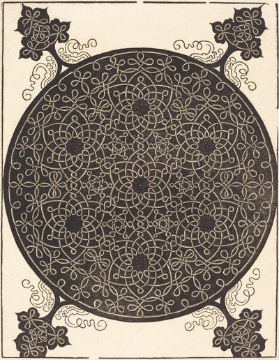 De zesde knoop die zeven kleine knoopsystemen combineert met zwarte centra, waarschijnlijk 1506-1507 door Albrecht Dürer