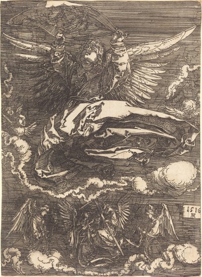 De sudarium vastgehouden door een engel door Albrecht Dürer
