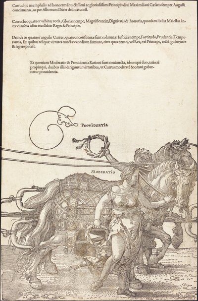 De triomfwagen van Maximiliaan I (De grote triomfwagen) [plaat 3 van 8] door Albrecht Dürer