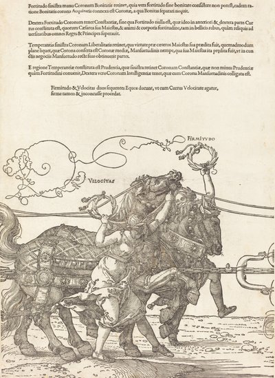 De Triomfwagen van Maximiliaan I De Grote Triomfwagen [plaat 5 van 8] door Albrecht Dürer
