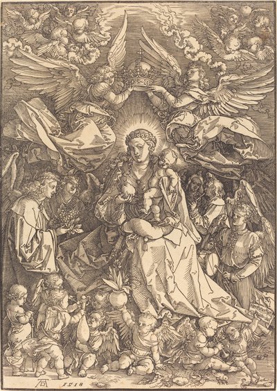 De Maagd omringd door vele engelen door Albrecht Dürer