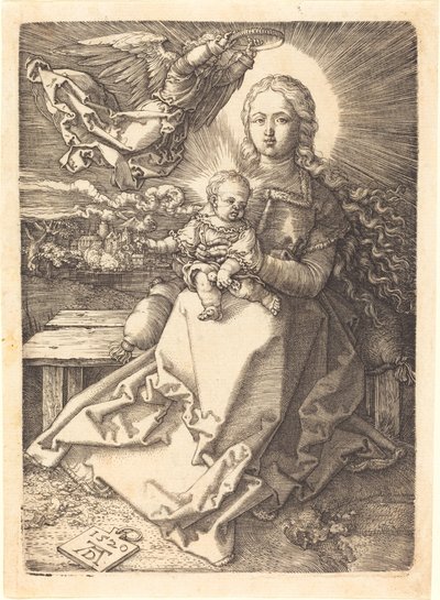De Maagd en het Kind gekroond door een Engel door Albrecht Dürer