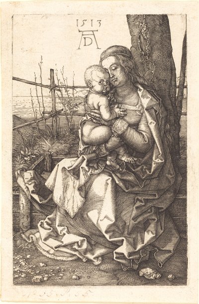 De Maagd en het Kind zittend bij een boom door Albrecht Dürer