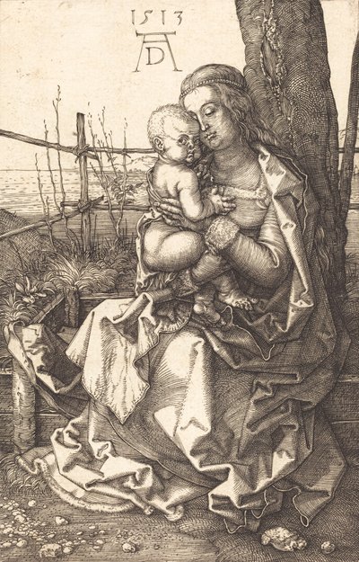 De Maagd en het Kind zittend bij een boom, 1513 door Albrecht Dürer