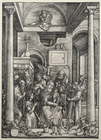 De Maagd en Kind Omringd door Heiligen en Engelen door Albrecht Dürer