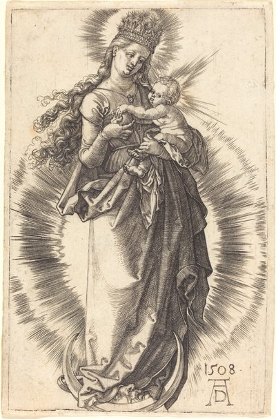De Maagd en het Kind op een Halve Maan met een Sterrenkroon door Albrecht Dürer