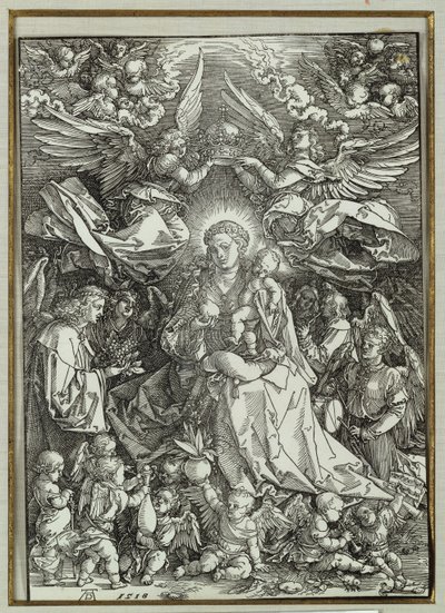 De Maagd en Kind omringd door engelen, 1518 door Albrecht Dürer