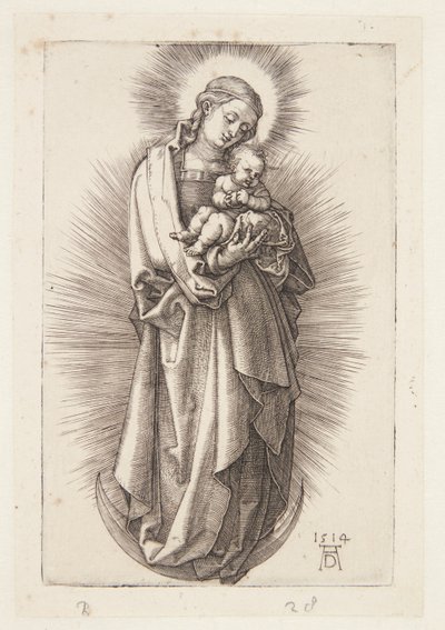 De Maagd op de halve maan met een diadeem door Albrecht Dürer