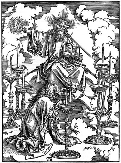 De Visie van De Zeven Kandelaren uit de Apocalyps door Albrecht Dürer