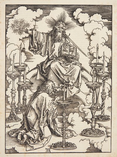 Het visioen van de zeven kandelaars door Albrecht Dürer