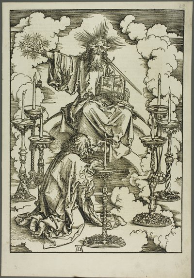 Het visioen van de zeven kandelaren, uit De Apocalyps door Albrecht Dürer
