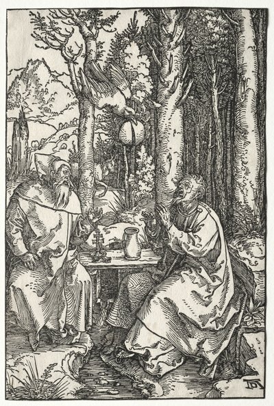 Het Bezoek van St. Antonius aan St. Paulus de Kluizenaar, ca. 1504 door Albrecht Dürer