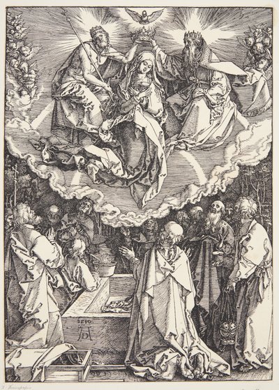 De tenhemelopneming en kroning van de Maagd door Albrecht Dürer