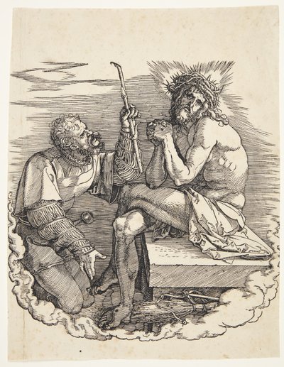 De man van smarten bespot door een soldaat door Albrecht Dürer