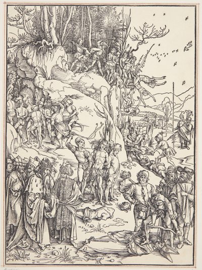 Het martelaarschap van de tienduizend door Albrecht Dürer