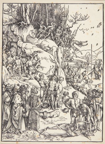 Het martelaarschap van de tienduizend door Albrecht Dürer