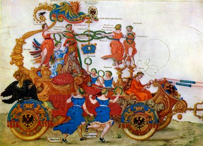 Triomfwagen van keizer Maximiliaan I, 16e eeuw door Albrecht Dürer