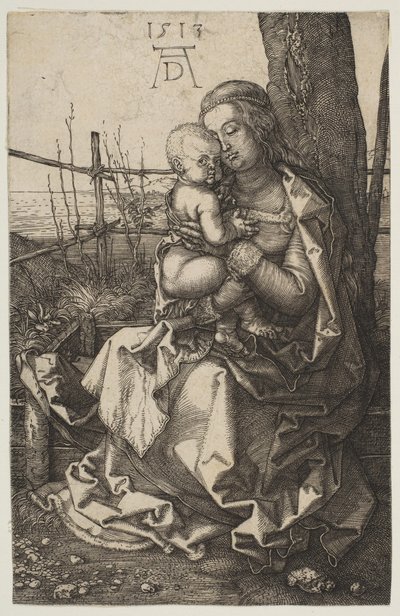 Maagd en Kind Zittend bij een Boom door Albrecht Dürer
