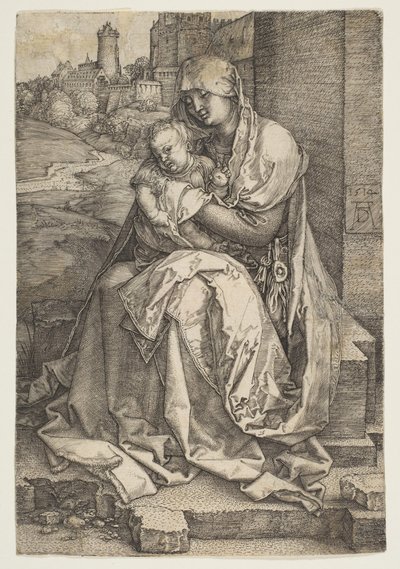 Maagd en Kind zittend bij de muur, 1514 door Albrecht Dürer