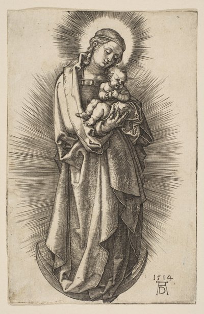 Maagd en kind op de halve maan met een diadeem door Albrecht Dürer