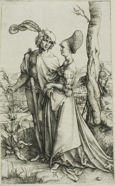 Jong Stel Bedreigd door de Dood (De Promenade) door Albrecht Dürer