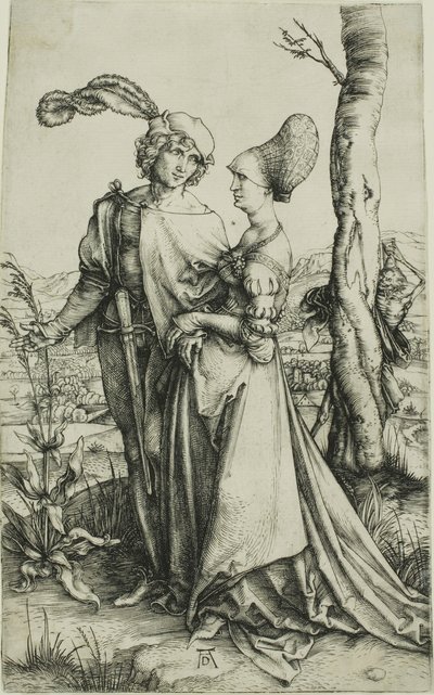 Jong stel bedreigd door de dood (De wandeling) door Albrecht Dürer