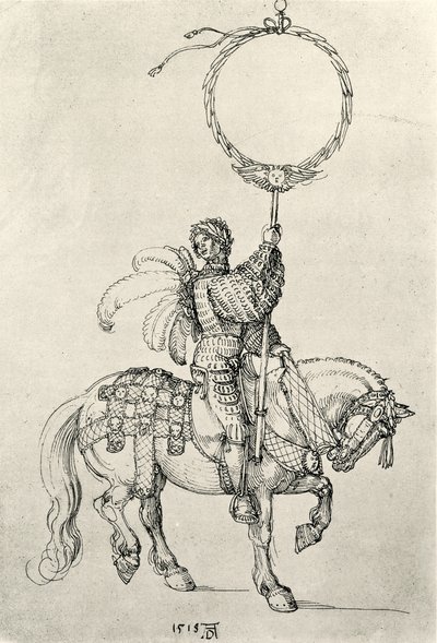 Jonge ruiter als kransdrager door Albrecht Dürer