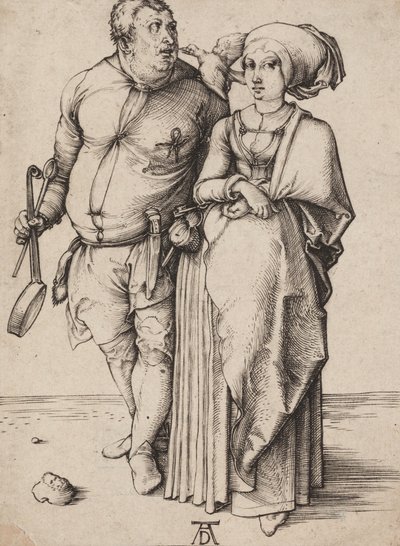 Een kok en zijn vrouw, ca. 1496 (gravure) door Albrecht Dürer