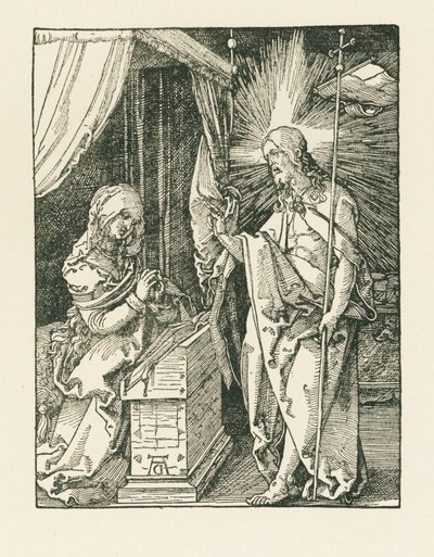 Christus verschijnt aan zijn moeder, ca. 1510 (houtsnede) door Albrecht Dürer or Duerer