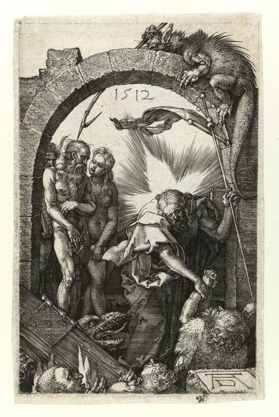 Christus in het voorgeborchte (met Adam en Eva) door Albrecht Dürer
