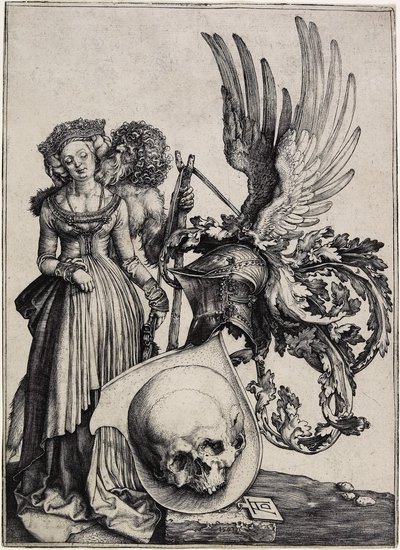Wapen met een schedel, ca. 1503 door Albrecht Dürer