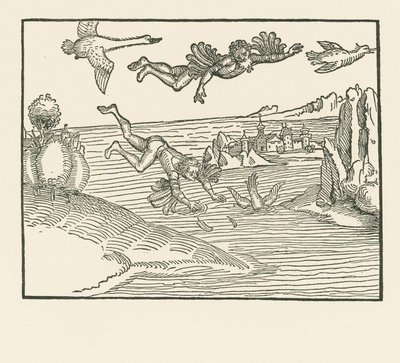 Daedalus en Icarus door Albrecht Dürer or Duerer
