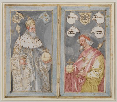 Keizers Karel de Grote en Sigismund, circa 1507 - 1510 door Albrecht Dürer